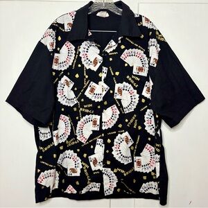 Vintage 80s/90s Haberdashery Gambling Casino Novelty Button Up Shirt